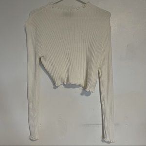 SHEIN Cropped White Thin Sweater